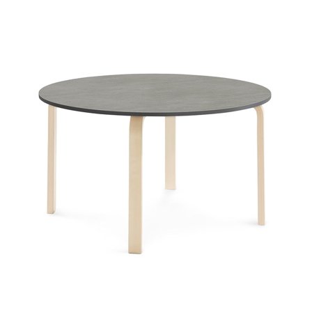 Stół ELTON, Ø 1200x640 mm, ciemnoszare linoleum, brzoza