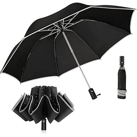 Kompakt Automatisk Omvendt Paraply - Vindtett Sammenleggbar Paraply