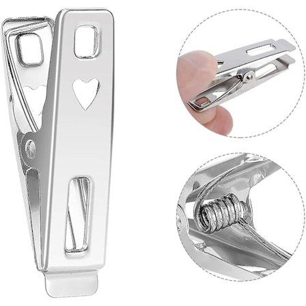 40 Rustfrie Stål Tøj Klemmer Metal Vask Klips Vindtæt Rustfri Tøj Klemmer