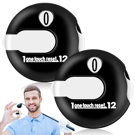 2 stk golf score teller golf slag teller golf teller klikker med ett trykk tilbakestilling for golf spill scorekeeper utendørsaktiviteter sport