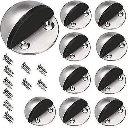 10 Dørstoppere i Rustfritt Stål, Halvmåneformet Oval