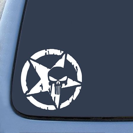 Punisher Skull Bildeklistremer Skull Pentagram Bildeklistremer Pakke 2 Pa