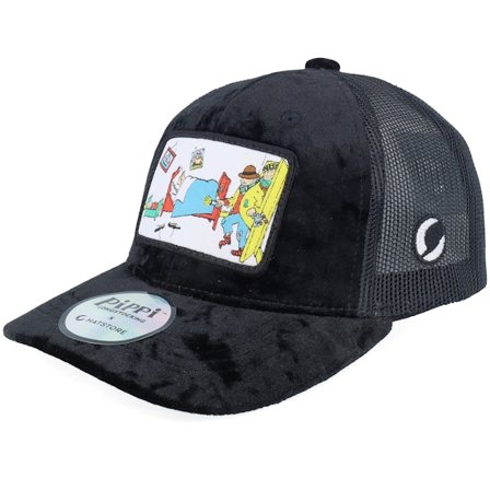 Pippi Långstrump - Svart trucker Keps - "Kids Tjuvar Wide Velvet Black Trucker " @ Hatstore