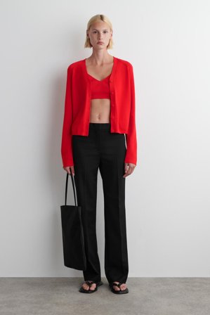 COS Women's Bralette In Maglia Di Cotone in Rosso