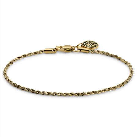Essentials | 2 mm Gold-Tone Rope Chain Bracelet for Men - Steel bracelets