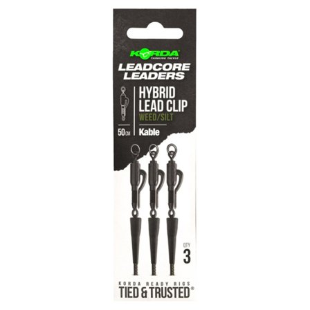 Korda Leadcore Hybrid Lead Clip Weed/Silt,3 per pack