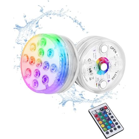 LED-dyklampa med sugkoppmagnet, simbassäng, fiskbadkar, bad