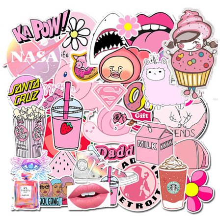 50-pack klistremerker dekaler utklippsbok rosa