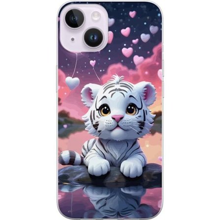 Kompatibelt Mobildeksel til Apple iPhone 15 Plus Tigerunge rosa