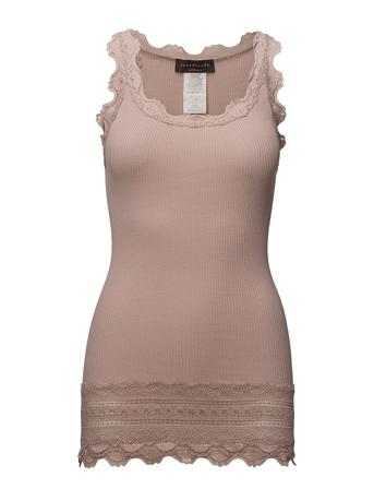 Silk Top W/ Lace Pink Rosemunde