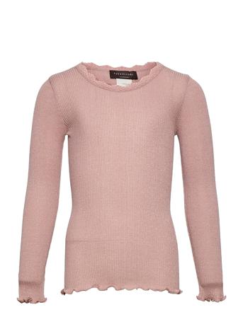 Silk T-Shirt Ls W/Lurex Pink Rosemunde Kids