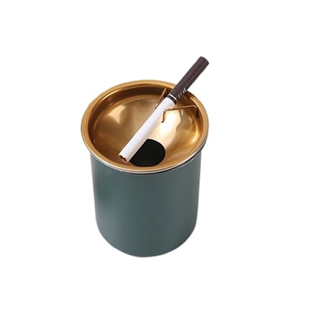 Blågrön askkopp Snygg askkopp i rostfritt stål