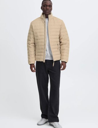 Blend Bhedmar Puffer With Stand Collar - Beige - M