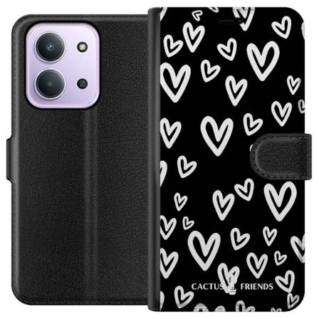 Kompatibelt Lommeboketui til Xiaomi Xiaomi Redmi 15C Cactus and Friends - Handdrawn Love Chaos