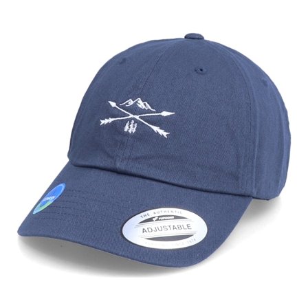 Wild Spirit - Blauw unconstructed Cap - Ecowash Nature Arrow Cross Navy Dad Cap @ Hatstore