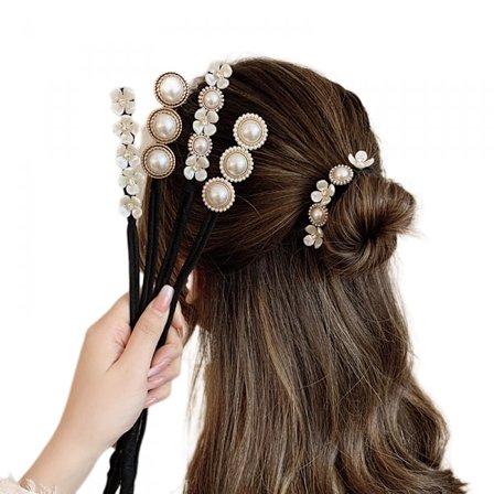 Doven Blomst Hårnål Skridsikker Perle Blomst Bolle Maskine Kødboller Hår Enhed Halvkugle Hårnål Enkel Hår Style Tilbehør 4stk