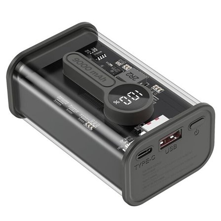 Kompakti Powerbank 9000mah pikalatauksella QC3.0 1xUSB 1xUSB-C 1xUSB-C