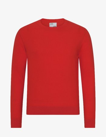 Light Merino Wool Crew - Scarlet Red - XL