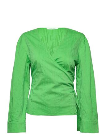 Rossi Wrap Blouse 14451 Blus Långärmad Grön Samsøe Samsøe