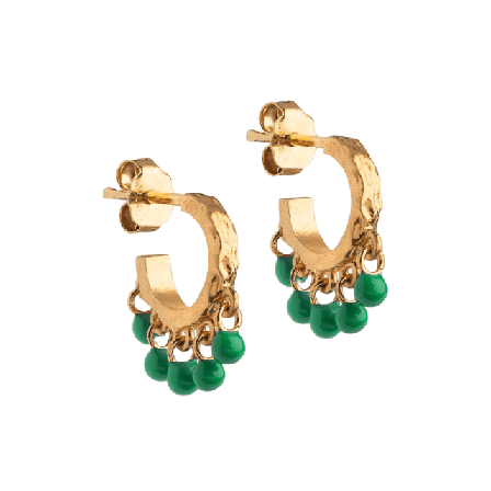 ENAMEL Copenhagen Örhängen Hoops, Astrid Dam Grön ONESIZE