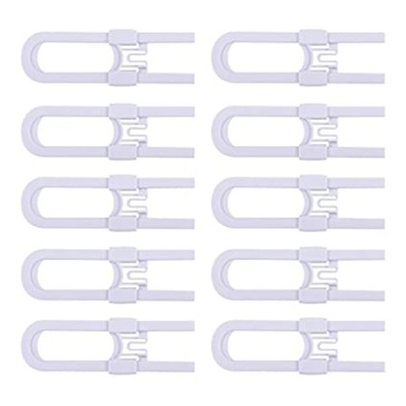 (Vit, 10) Skjutbara skåplås - Barnsäkra skåp med A