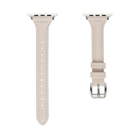 Läderarmband Petite till Apple Watch 42/44/45mm - Beige | Armband Från Yedi