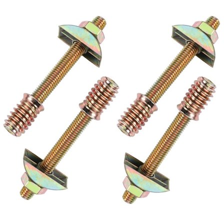 Pack M8 x 100mm 4 i 1 Möbelbeslag, Halvmåne Möbelkontakter, Distansbrickor för Bordssängmontering, Bultar och Muttrar