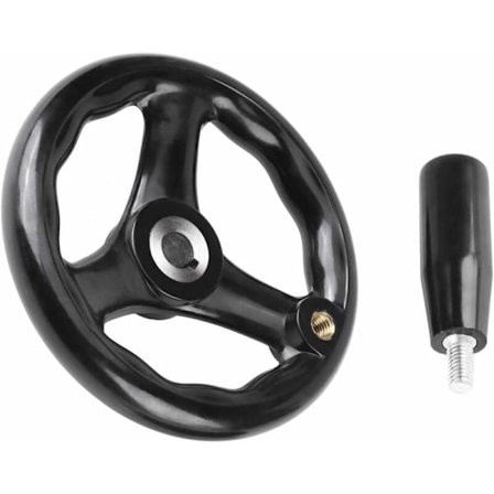 3-eget håndhjul 12 x 100 mm med drejeligt håndtag - Kompatibelt med fræsemaskiner, drejebænke og slibemaskiner