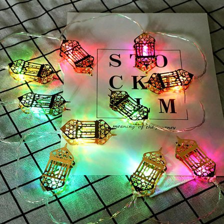Ramadan Moon Star 10 LED String Fairy Lights EID Mubarak Lampa Muslim Decor HOT