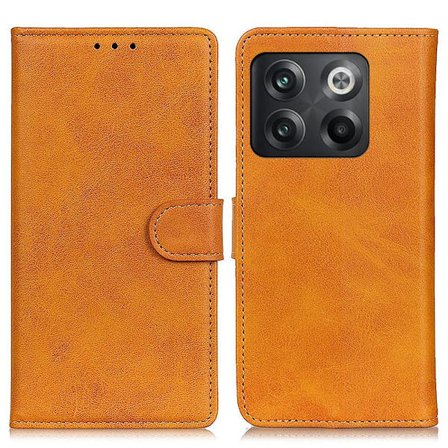 SKALO OnePlus 10T 5G Lompakkokotelo PU-nahkaa - Ruskea