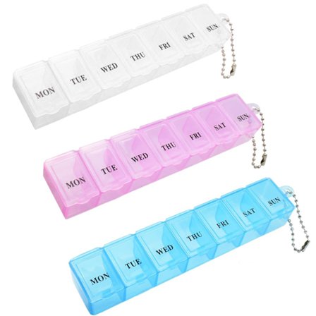 3x pillerask 7 dagar - 7 fack - ask med mediciner - pillerplanerare - pillerask - klar - medicinask med dagsindikation