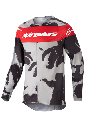 Maglia Cross Alpinestars Racer Tactical Cast Camo Grigio-Rosso S