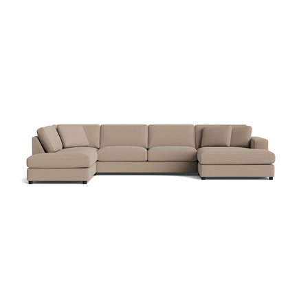 Oasis U-Form Sofa, rechts, Montreal Dunkelbeige, Cord-Optik, modernes Design, bequeme Nozag-Federung, hochwertige Polsterung, 79cm Höhe.