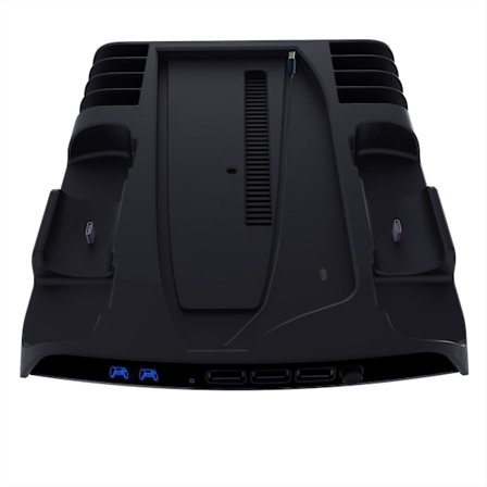 Ps5 Slim Stativ, Vertikalt Ps5 Slim Stativ Med Kylfläkt Och Dubbel Laddningsstation För Kontroller, Med Headset-hållare Och 8 Spelplatser