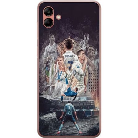 Samsung Galaxy A04 Genomskinligt Skal Cristiano Ronaldo Al-Nassr Portugal ikonisk anfallare och tidernas största målskytt med oslagbar vinnarskalle
