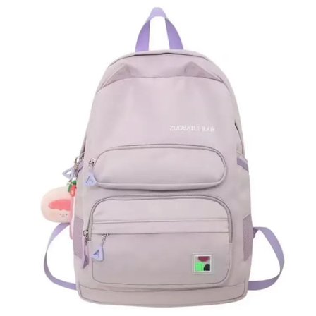 Student skoletaske ny enkel vind pige skoletaske college gymnasium student gymnasium student rygsæk stor kapacitet fritidsrygsæk - lilla