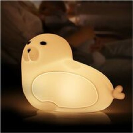 Sød Sælhval Natlampe med Berøringsfølsom Blød Silikon Dyrefigur