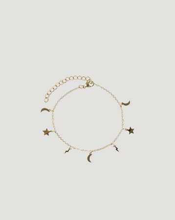 Dark Department Charm Bracelet Extra Thin Guldig Accessoarer Tjej - Kids Brand Store