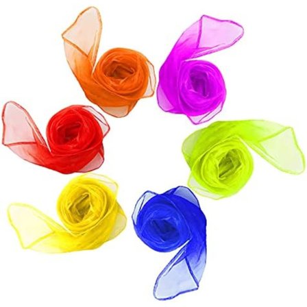 6 stk. sensorisk legetøj, regnbuefarvet tørklæde