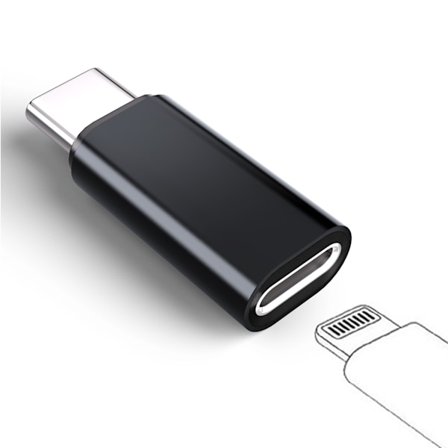Lightning (hona) till USB-C (hane) adapter, kompatibel med iPhone 15