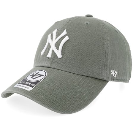 47 Brand - MLB Grønn unconstructed Caps - New York Yankees MLB Clean Up Moss Green Dad Cap @ Hatstore