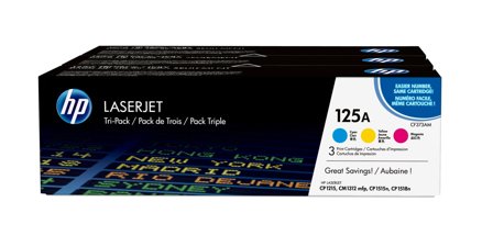 HP 125A 3-pack cyan/magenta/gul original LaserJet tonerkassetter, 887111403025