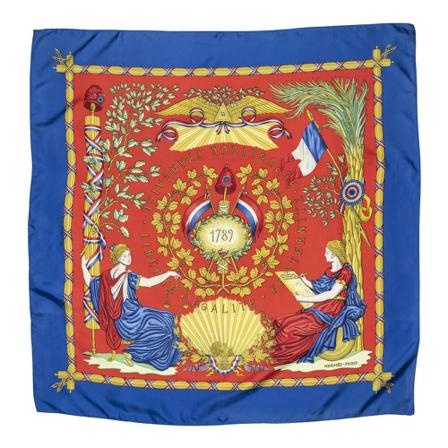Hermès Vintage, Pre-owned Scarf Blauw, Dames, Maat:ONE Size