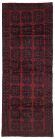 140X367 Alfombra Oriental Belouch De Pasillo Negro/Rojo Oscuro (Lana, Afganistán)