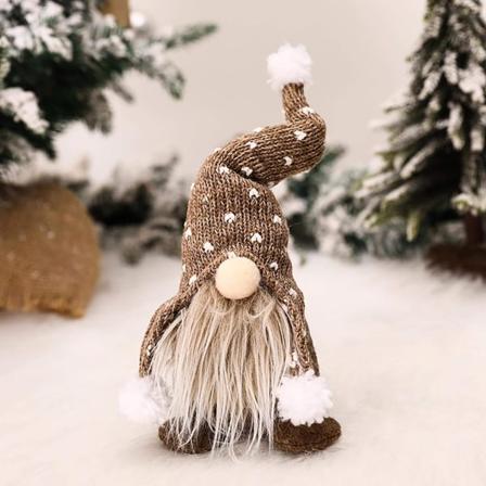 Håndlavet juletomte i plys - Mini julemand