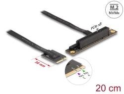 Delock M.2 Key A+E to PCIe x8 NVMe Adapter angled with 20 cm cable