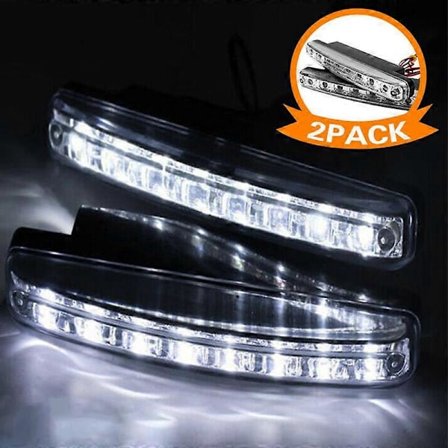 2 kpl 8 LED päiväajovalot -auton muotoilu DRL Päivävalo Ajo DRL Sumuvalo auton valo Super 12V Valkoinen Vedenpitävä