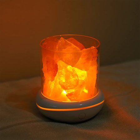 Saltkristalllampa Nattljus USB Aroma Diffuser Salt Lampa Färgglad Salt Crystal Lamp Doft Olje Diffuser för kontor Yoga Sovrum