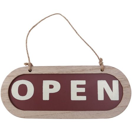 Moderni avoinna ja suljettu seinäpuinen koriste ripustuskaupan taide, jossa on kaksipuolinen sisäkaupallinen ilmoitustaulu