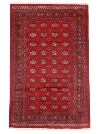 Pakistan Bokhara 2Ply Teppe Håndknyttet 199X310 Mørk Rød/Svart